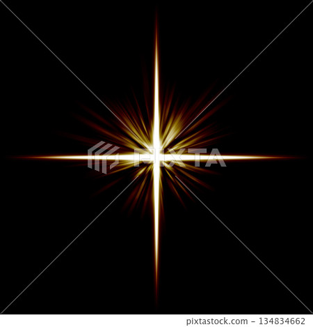 Golden shining cross light effect on black background Golden shining cross light effect on black background 134834662