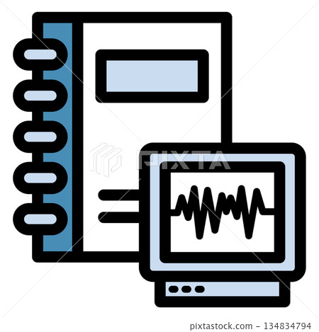 Illustration icon material: Medical file 248 134834794