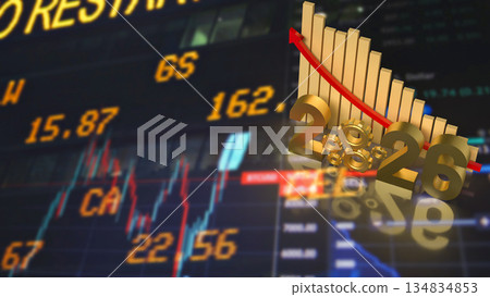 2026 Business Growth Strategy and Financial Performance Concept 3d render. 134834853