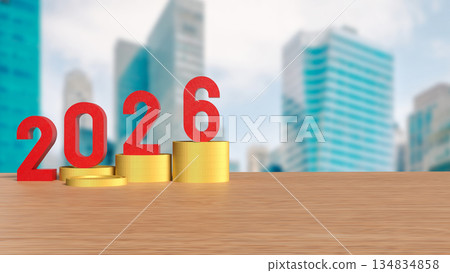 Financial Growth Planning Concept for Year Twenty Twenty Six 3d render. 134834858