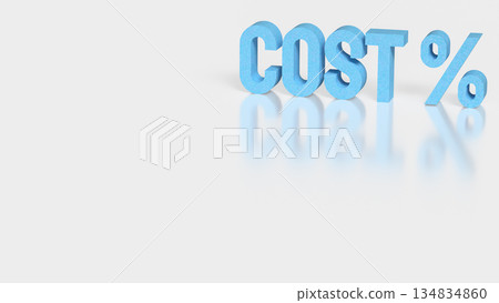 Business Cost Reduction Strategy with Percentage Symbol 3d render. 134834860