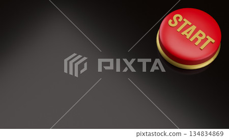 Start Button Concept for Business Launch and New Beginning 3d render. 134834869