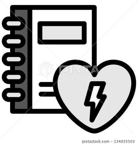 Illustration icon material: Heart document file 150 Illustration icon material: Heart document file 150 134835503