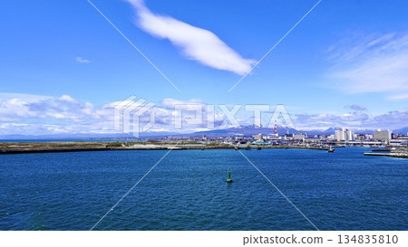 The port of Tomakomai, Hokkaido, as seen from the Pacific Ferry Kiso The port of Tomakomai, Hokkaido, as seen from the Pacific Ferry Kiso 134835810