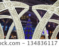 Christmas illuminations and a gate of light at JR Hakata Station in Fukuoka Prefecture 134836117