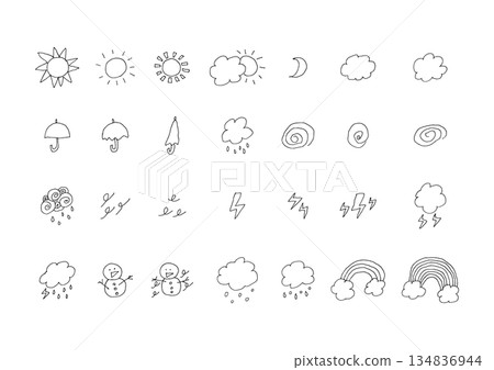 手繪天氣插圖集 手繪天氣插圖集 134836944