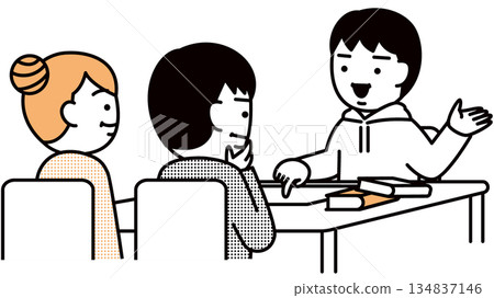 一個高中男生正在和父母討論他的未來 134837146