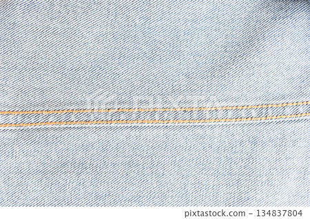 seam of blue denim texture background, jean fashion style 134837804