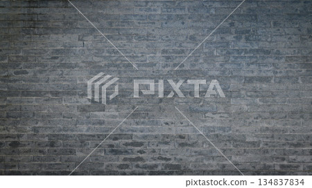 grey brick wall background design, construction industry 134837834