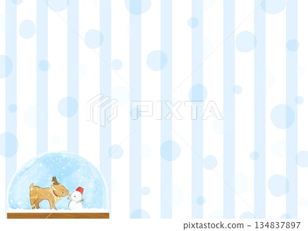 手繪的波點條紋雪球插圖 134837897