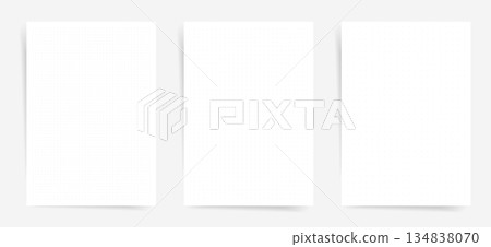 Minimal Dotted Paper Pages Set Clean Dot Grid Notebook Sheets for Bullet Journal Sketch Notes Printable Blank Vector Templates 134838070