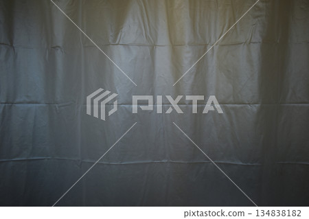 white plastic curtain texture in bathroom white plastic curtain texture in bathroom 134838182