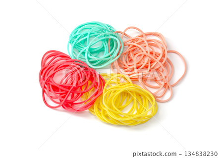 Colored rubber bands [white background, cutout] 134838230