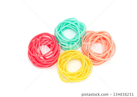 Colored rubber bands [white background, cutout] 134838231