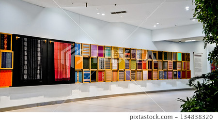beautiful colorful pictures of typical Indonesian woven cloth as decoration beautiful colorful pictures of typical Indonesian woven cloth as decoration 134838320