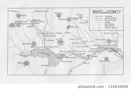 Old map of Nikko in 1926 134838408