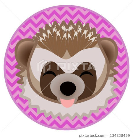Hedgehog face illustration with circular background 134838439