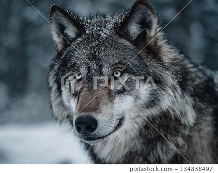 狼，雪，冬天，野生動物，特寫 134838497