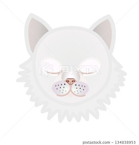 波斯貓臉部插圖 134838953