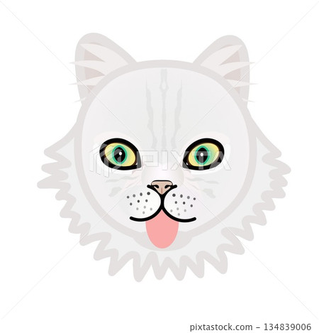 波斯貓臉部插圖 134839006