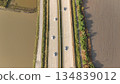 Aerial view of street in Bangkok Thailand with cars and countryside 134839012