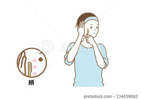 Man shaving his face 134839082