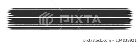 Long Black Grunge Paint Brush Stroke Header. Vector illustration Long Black Grunge Paint Brush Stroke Header. Vector illustration 134839921