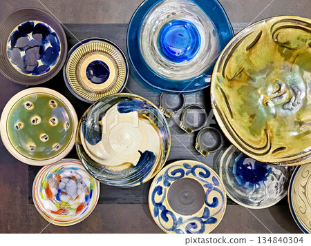Aerial view of Okinawa Yachimun tableware Aerial view of Okinawa Yachimun tableware 134840304