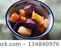 Purple sweet potato and apple stew 134840976