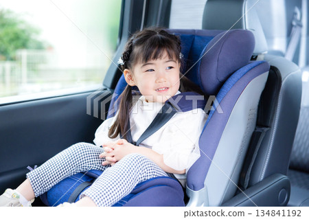 Girl sitting in a child seat 134841192