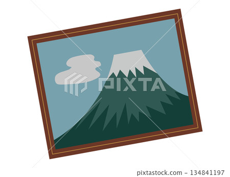 Illustration of an old framed painting 134841197