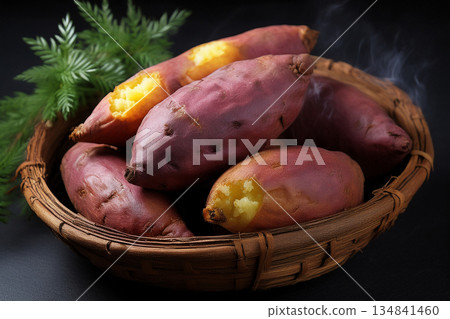 秋季收穫的地瓜 134841460