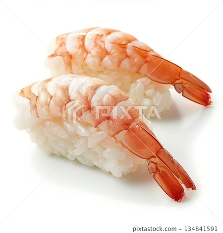 壽司蝦握壽司 白色背景 134841591