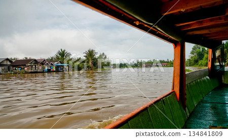beautiful view of floating village, Banjarmasin, South Kalimantan, Indonesia beautiful view of floating village, Banjarmasin, South Kalimantan, Indonesia 134841809