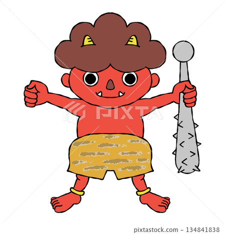 節分紅魔鬼與鐵棒 134841838