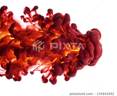 紅色的火熱煙霧 134842692