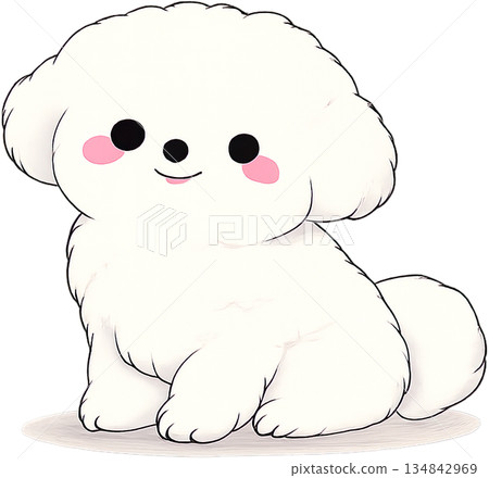 可愛溫柔的狗狗插畫 134842969