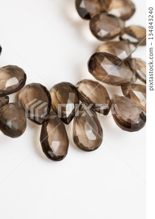 Smoky Quartz Natural Stone Briolette Cut Brown Gemstone Material Smoky Quartz Natural Stone Briolette Cut Brown Gemstone Material 134843240