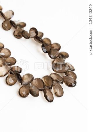 Smoky Quartz Natural Stone Briolette Cut Brown Gemstone Material 134843249