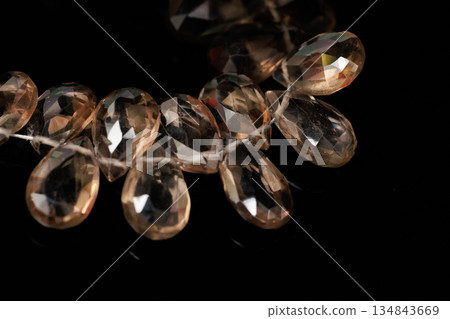 Smoky Quartz Natural Stone Briolette Cut Brown Gemstone Material 134843669