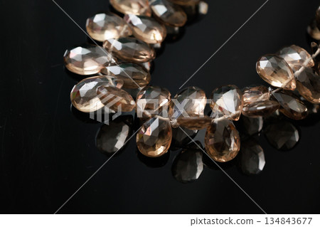 Smoky Quartz Natural Stone Briolette Cut Brown Gemstone Material Smoky Quartz Natural Stone Briolette Cut Brown Gemstone Material 134843677