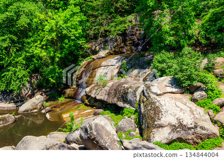 Beautiful waterfall in Sofiyivka park in Uman, Ukraine Beautiful waterfall in Sofiyivka park in Uman, Ukraine 134844004