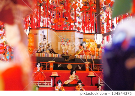 Seven-tiered Hina doll hanging decoration 134844375