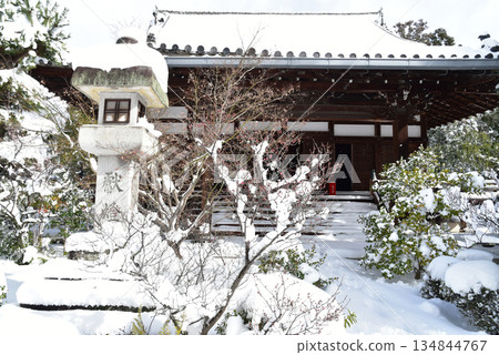 Snow-covered temple, Seiryoji Temple, Amida Hall 134844767