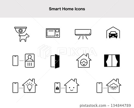 Smart home icon set 134844789