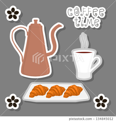 Vector illustration logo for white ceramic cup of hot coffee Vector illustration logo for white ceramic cup of hot coffee 134845012