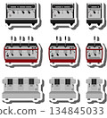 big colored set different types coffee machine 134845033