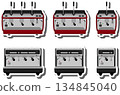 big colored set different types coffee machine 134845040