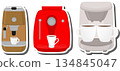 big colored set different types coffee machine 134845047