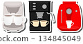 big colored set different types coffee machine 134845049